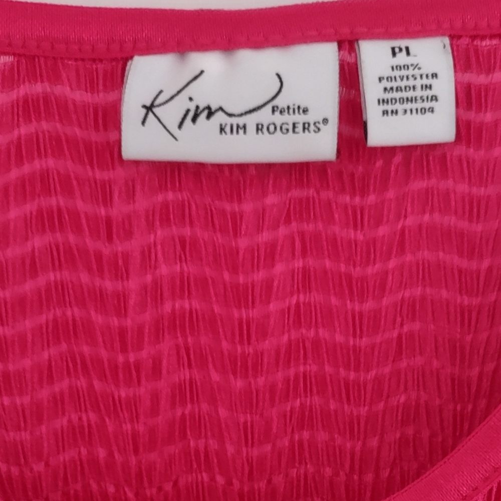 $7.00 Bonus Buy  Kim Rogers Fuchsia Pink Short Sleeve Top - Picture 6 of 6